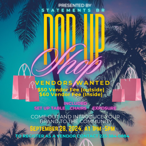 Pop up shop on 9/28/24