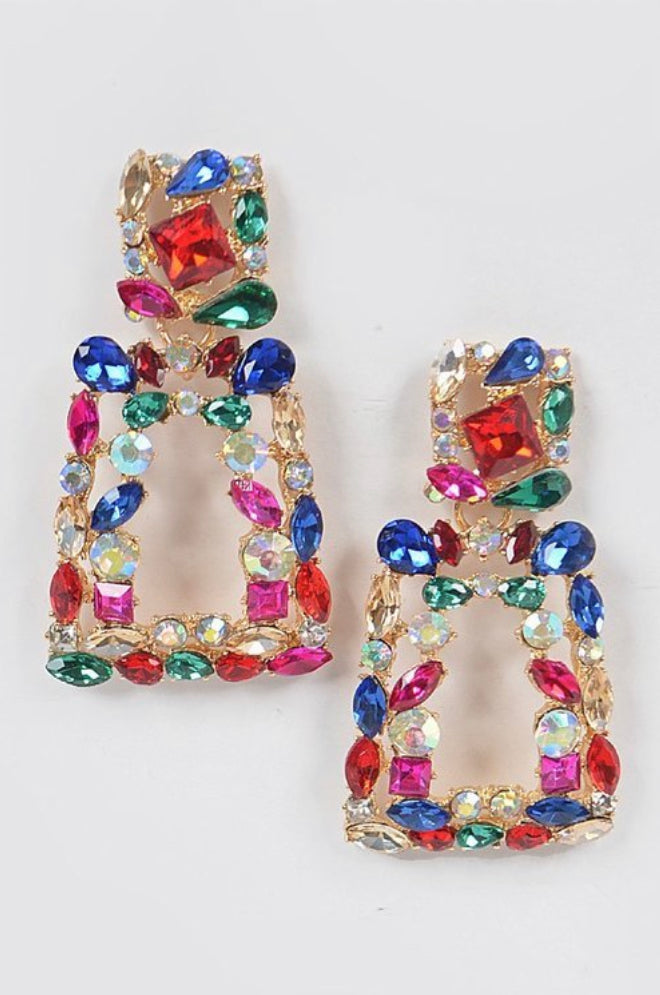 Multi color Gem earrings