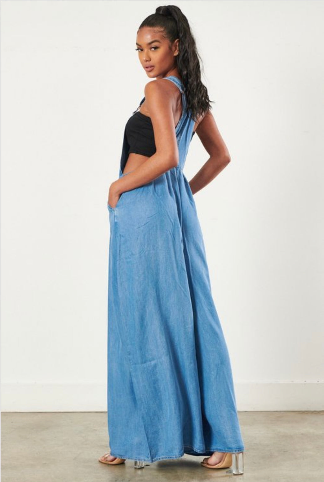 Wild side wide leg denim jumper