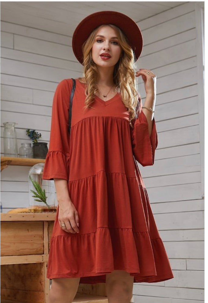 Rust Flow Dress