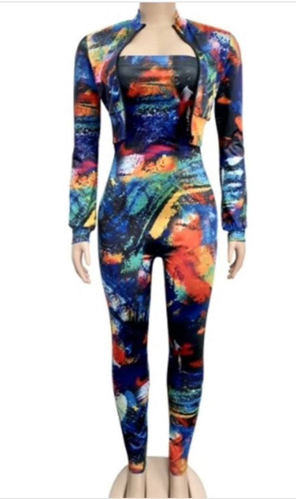 Galaxy jumpsuit and jacket