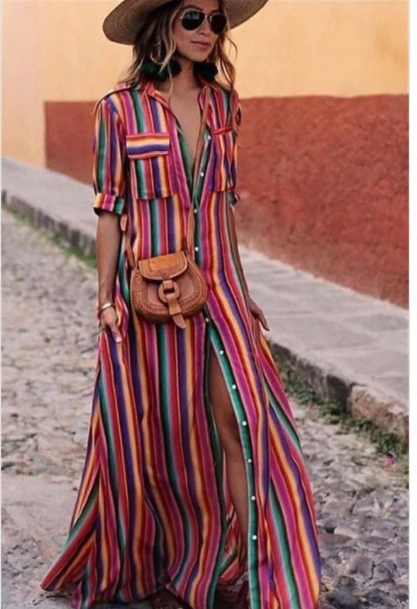 Striped dress Multi color