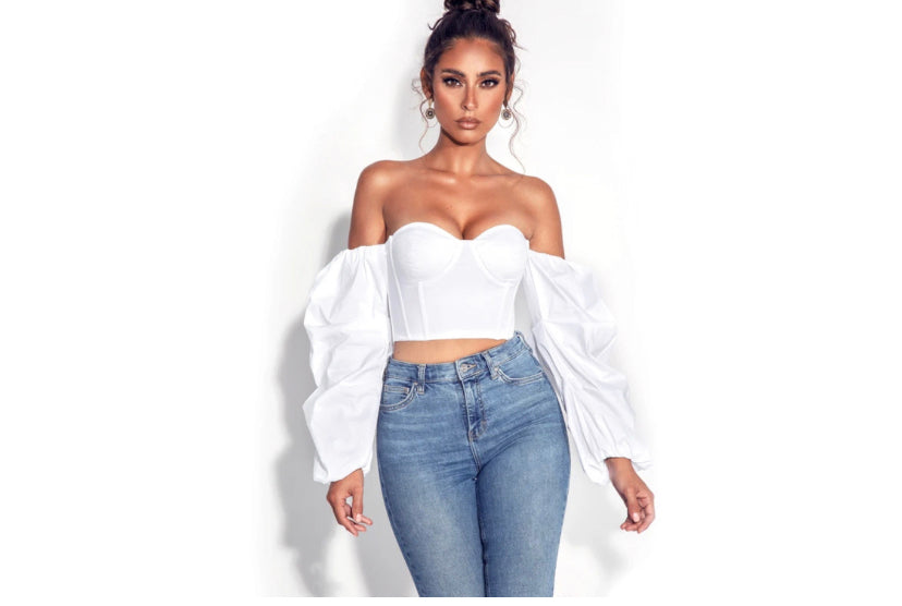 White Crop Top Blouse